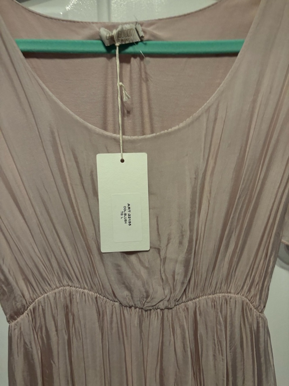 Pleated V-Neck Women's Dress in Dusty Pink